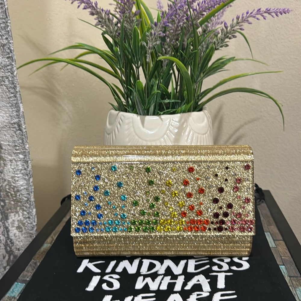 Kurt Geiger Party Glitter Envelope Clutch